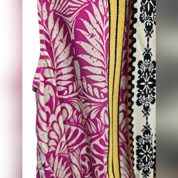 LOFT Palm Cutout Back Midi Pocket Dress Sz. S Magenta Sunset - Picture 9 of 11